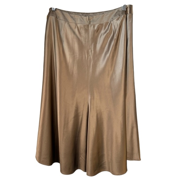 SOLD Talbots Pure Silk Champagne Beige Full Midi Skirt 12 NWT Vintage Formal - Picture 2 of 5